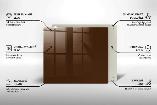 Tűzhelyvédő üveglap barna szín