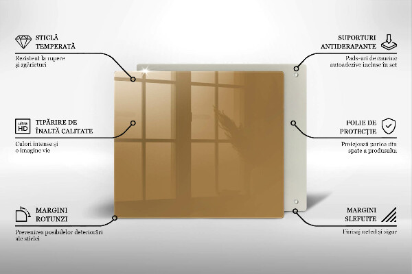 Tűzhelyvédő üveglap Bézs színű