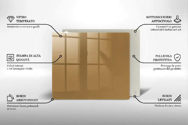 Tűzhelyvédő üveglap Bézs színű
