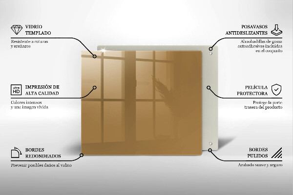 Tűzhelyvédő üveglap Bézs színű