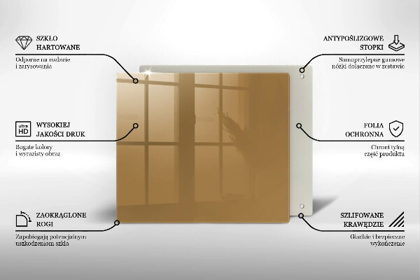 Tűzhelyvédő üveglap Bézs színű