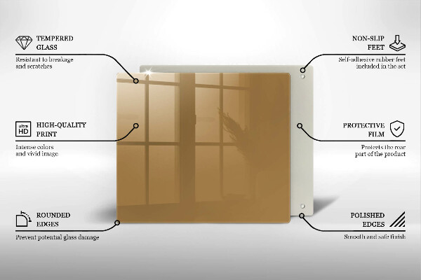 Tűzhelyvédő üveglap Bézs színű