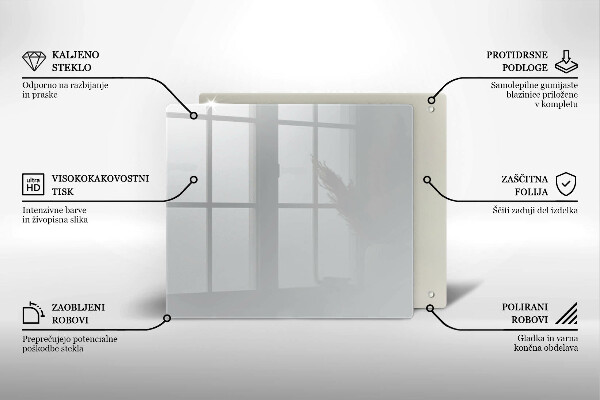 Tűzhelyvédő üveglap Szürke színű