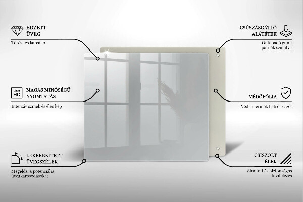 Tűzhelyvédő üveglap Szürke színű