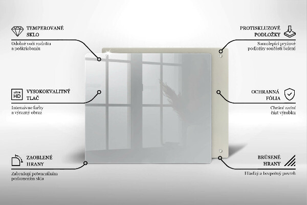 Tűzhelyvédő üveglap Szürke színű