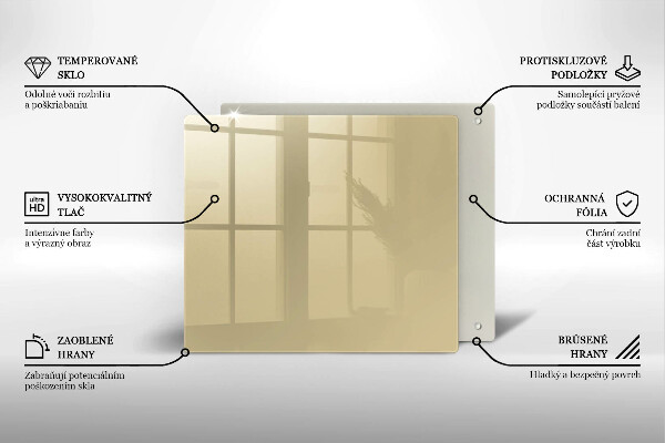 Tűzhelyvédő üveglap Bézs színű