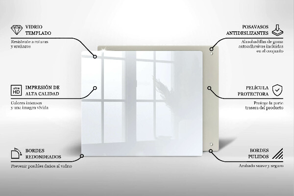 Tűzhelyvédő üveglap fehér szín