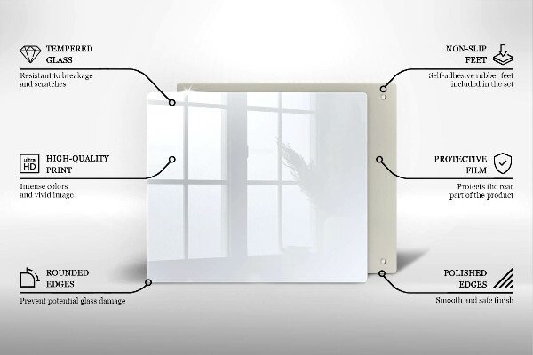 Tűzhelyvédő üveglap fehér szín