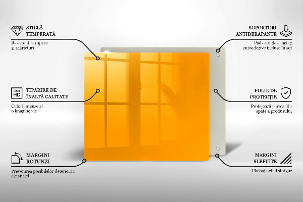 Tűzhelyvédő üveglap Sötét sárga színű
