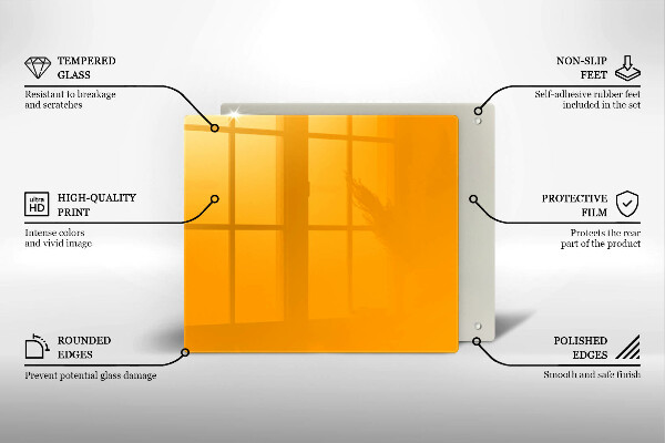 Tűzhelyvédő üveglap Sötét sárga színű