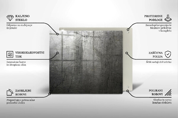 Tűzhelyvédő üveglap Fém textúra