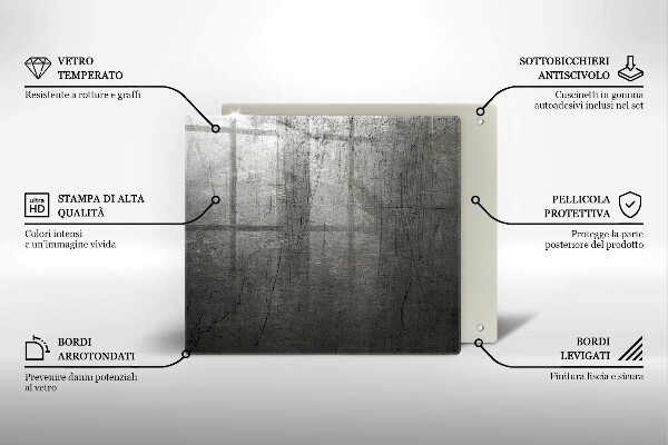 Tűzhelyvédő üveglap Fém textúra