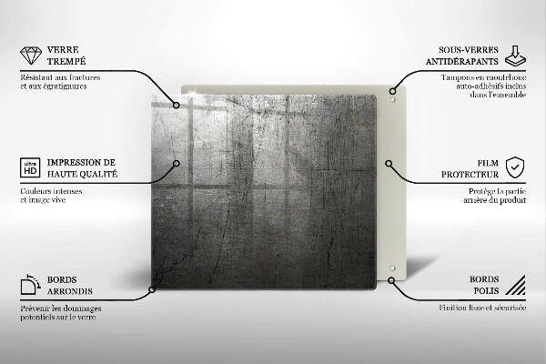 Tűzhelyvédő üveglap Fém textúra