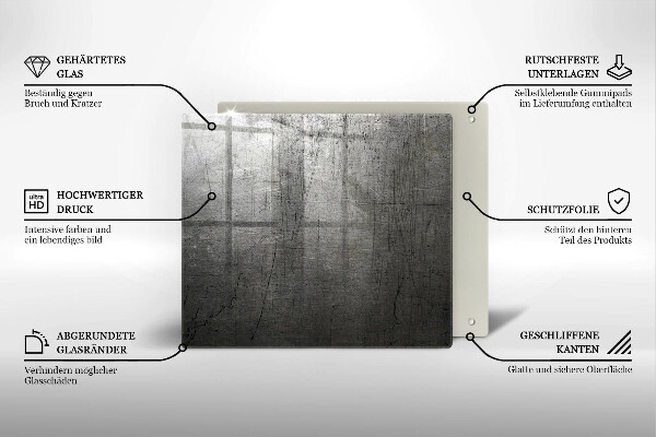 Tűzhelyvédő üveglap Fém textúra