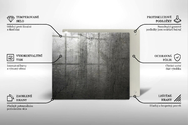 Tűzhelyvédő üveglap Fém textúra