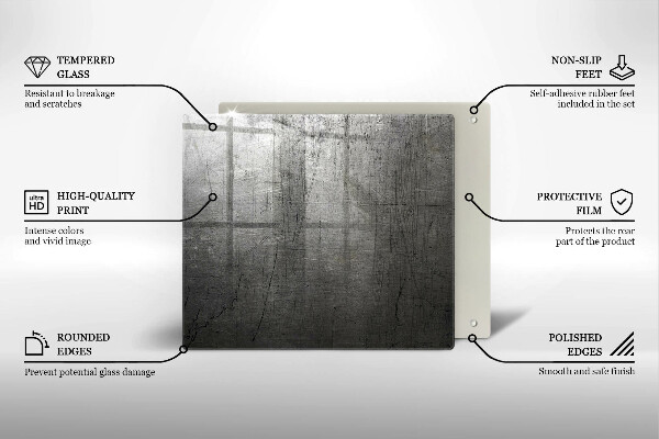 Tűzhelyvédő üveglap Fém textúra