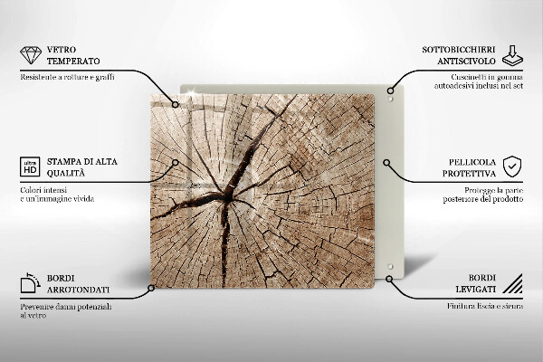 Tűzhelyvédő üveglap Egy fa keresztmetszete