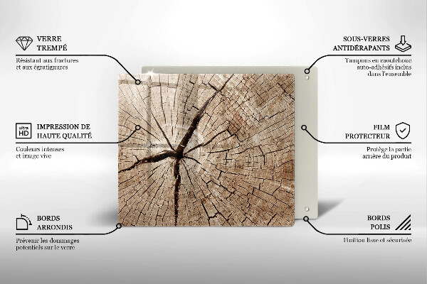 Tűzhelyvédő üveglap Egy fa keresztmetszete
