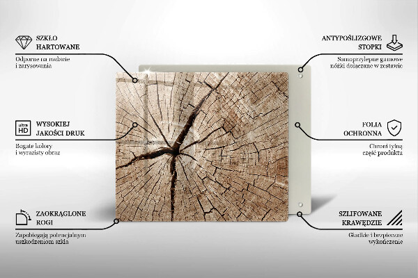 Tűzhelyvédő üveglap Egy fa keresztmetszete