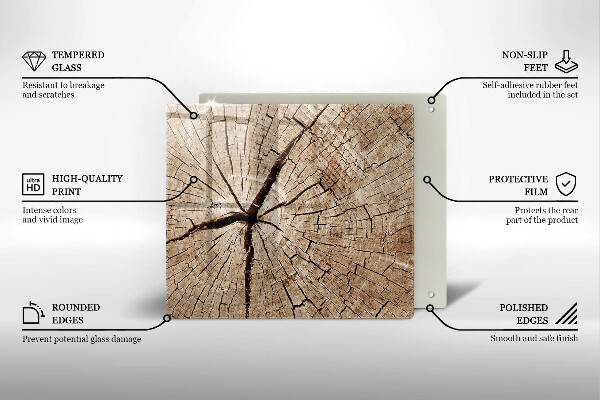 Tűzhelyvédő üveglap Egy fa keresztmetszete