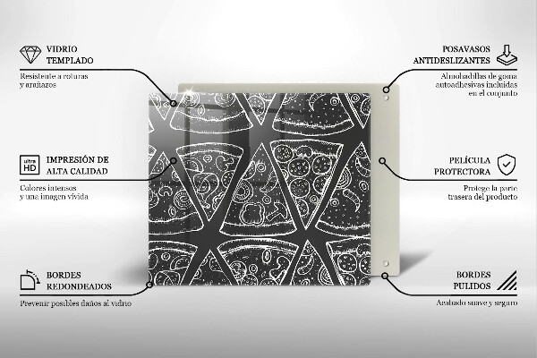 Tűzhelyvédő üveglap Pizza illusztráció