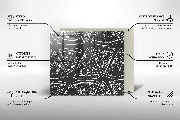 Tűzhelyvédő üveglap Pizza illusztráció