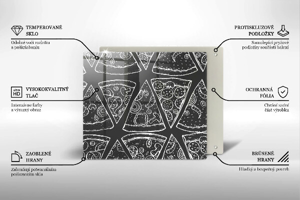 Tűzhelyvédő üveglap Pizza illusztráció