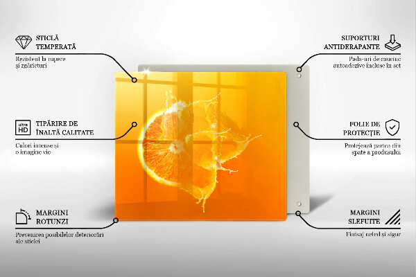 Tűzhelyvédő üveglap Lédús narancssárga gyümölcs