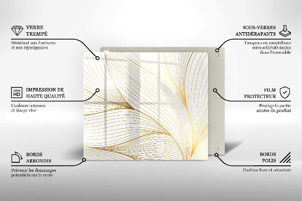 Tűzhelyvédő üveglap Modern vonalak minta