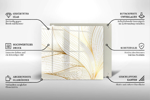 Tűzhelyvédő üveglap Modern vonalak minta