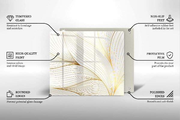 Tűzhelyvédő üveglap Modern vonalak minta