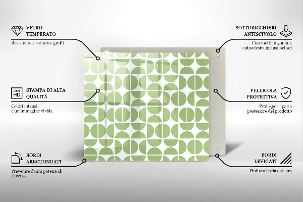 Tűzhelyvédő üveglap Boho formák mintája