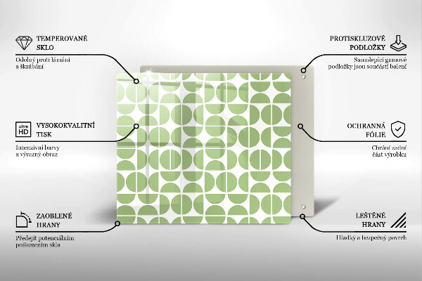 Tűzhelyvédő üveglap Boho formák mintája