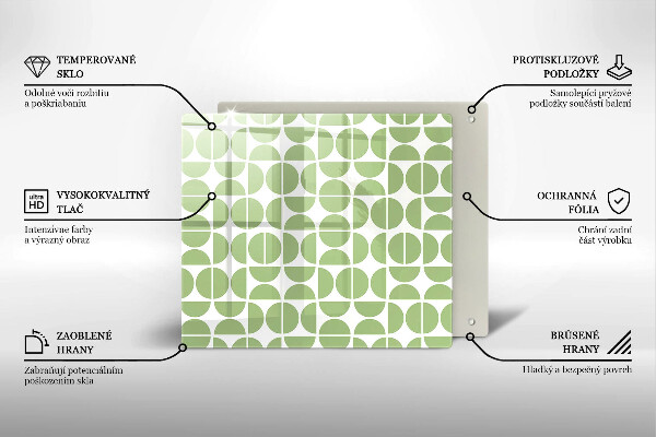 Tűzhelyvédő üveglap Boho formák mintája