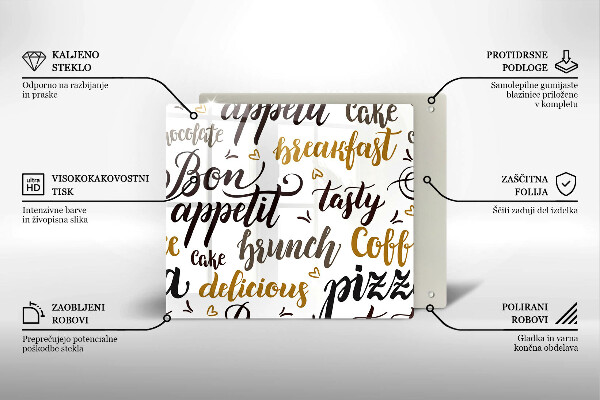 Tűzhelyvédő üveglap Bon Appetit