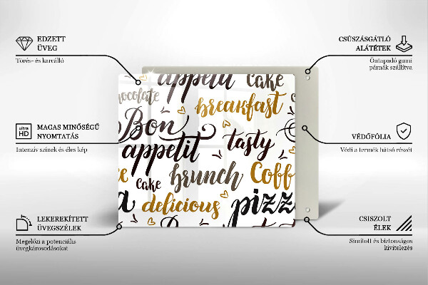 Tűzhelyvédő üveglap Bon Appetit