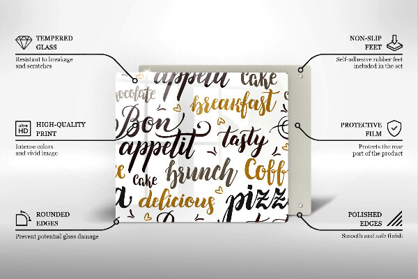 Tűzhelyvédő üveglap Bon Appetit