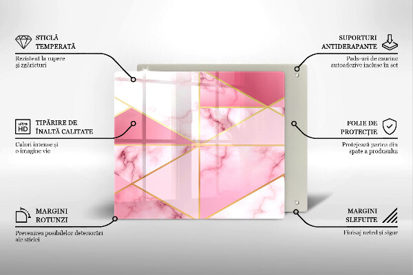 Tűzhelyvédő üveglap Geometrikus márvány