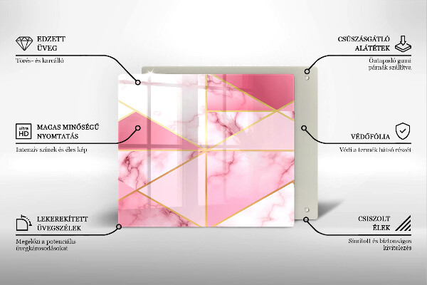 Tűzhelyvédő üveglap Geometrikus márvány