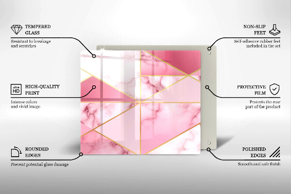Tűzhelyvédő üveglap Geometrikus márvány