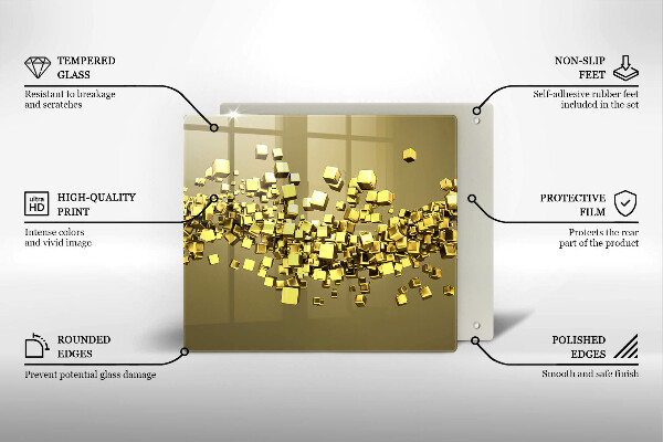 Tűzhelyvédő üveglap Absztrakt 3D geometria