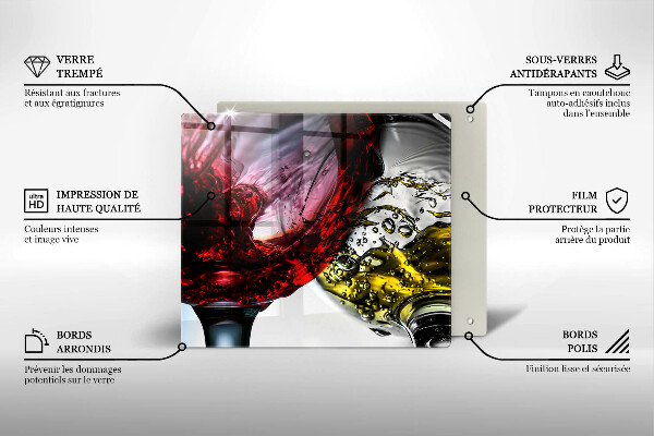 Tűzhelyvédő üveglap Pohár bor