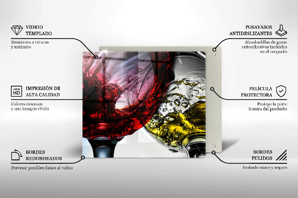 Tűzhelyvédő üveglap Pohár bor