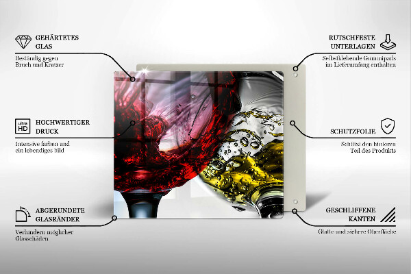 Tűzhelyvédő üveglap Pohár bor