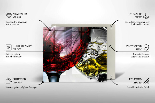 Tűzhelyvédő üveglap Pohár bor