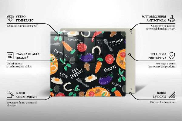 Tűzhelyvédő üveglap Élelmiszer illusztráció