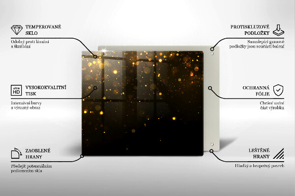 Tűzhelyvédő üveglap Arany csillogás