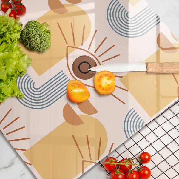 Tűzhelyvédő üveglap Boho szem minta