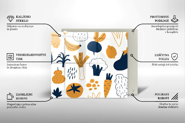 Tűzhelyvédő üveglap Élelmiszer illusztráció