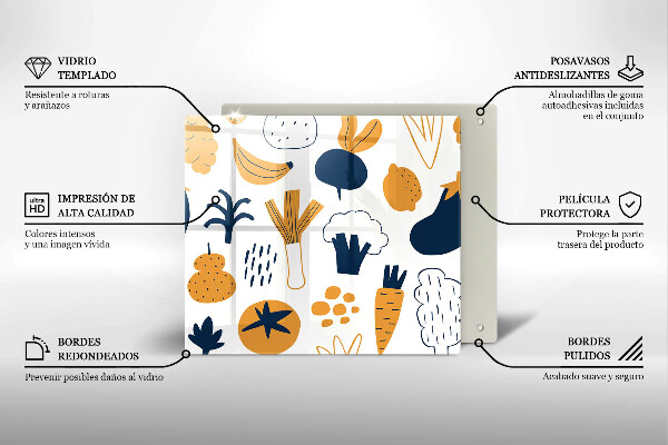 Tűzhelyvédő üveglap Élelmiszer illusztráció